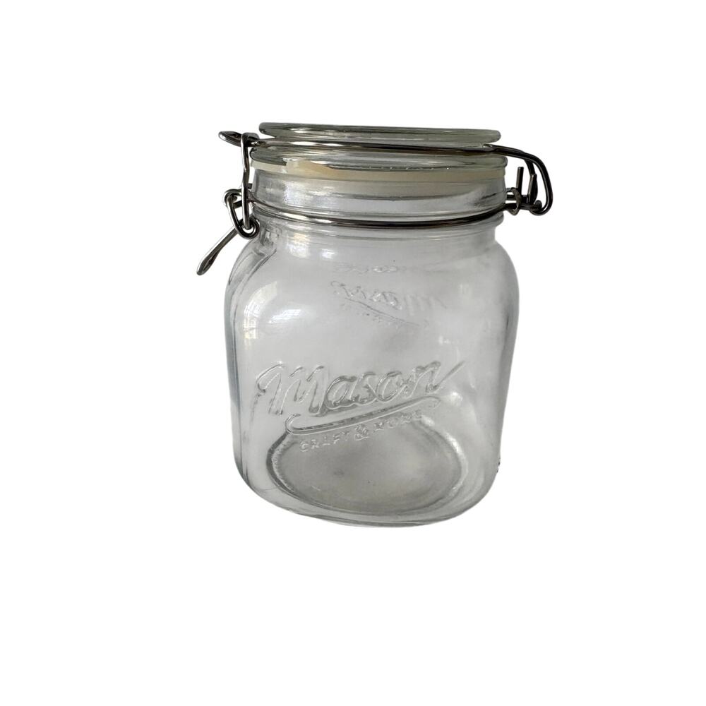 Mason Craft & More Glass Clamp Lid Storage Jar Canister Airtight 6”